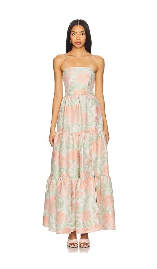 X REVOLVE Jacquard Gown in Peach,Green. - size S (also in XS) - ELLIATT - Modalova