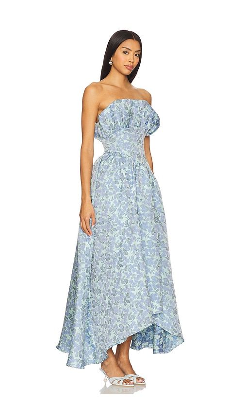 X REVOLVE Jacquard Asymmetric Gown in Blue. - size M (also in XS) - ELLIATT - Modalova