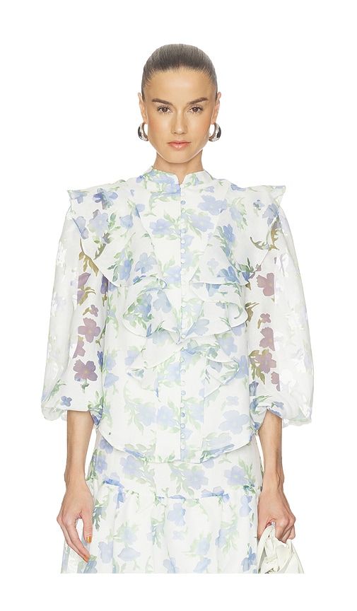 Cleo Top in Ivory,Blue. - size L (also in M, S, XS) - ELLIATT - Modalova
