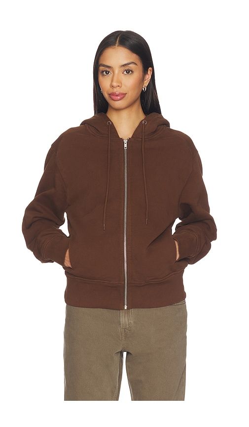 Slim Zip Up Hoodie in Brown. - size S (also in XS) - Entire Studios - Modalova