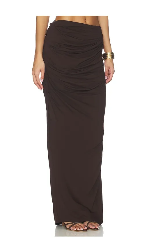 Drape Skirt in Chocolate. - size XXS (also in XS) - Entire Studios - Modalova