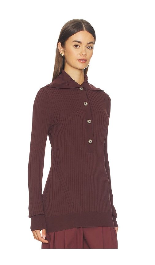 High Neck Henley Top in Chocolate. - size L (also in M, S, XS, XXS) - Entire Studios - Modalova