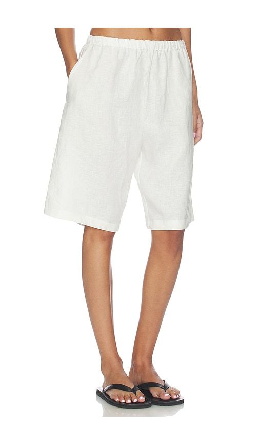 Linen Bermuda Short in White. - size 0 (also in 1, 2) - Enza Costa - Modalova