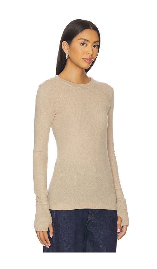 Cashmere Easy Cuffed Crew in Beige. - size L (also in S, XL) - Enza Costa - Modalova