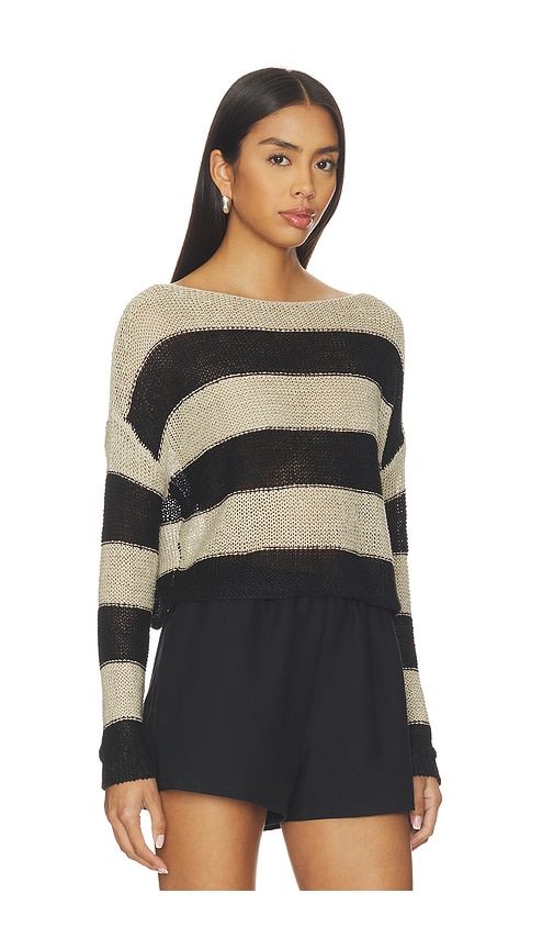 Stripe Linen Bateau Sweater in ,Beige. - size M (also in XL) - Enza Costa - Modalova