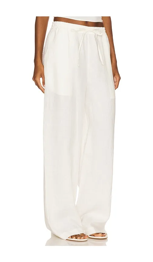 Linen Resort Pant in White. - size 0 (also in 1) - Enza Costa - Modalova