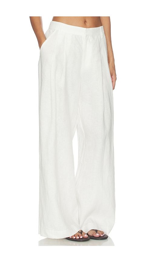 Linen Easy Trouser in White. - size 0 (also in 1, 2, 3) - Enza Costa - Modalova