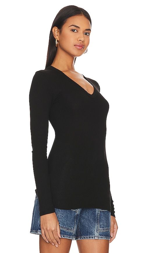 Rib Bold Long Sleeve U Top in . - size M (also in L, S, XL, XS) - Enza Costa - Modalova