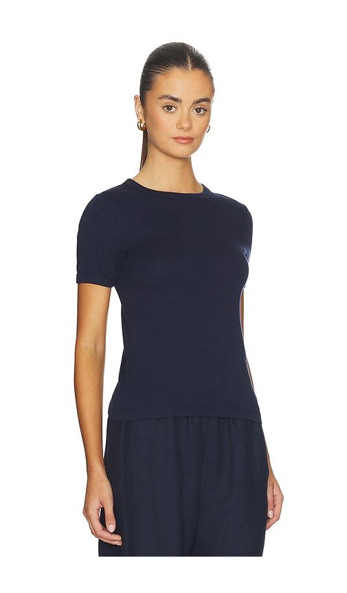 Cotton New Classic Short Sleeve Tee in Navy. - size L (also in M, S, XS) - Enza Costa - Modalova