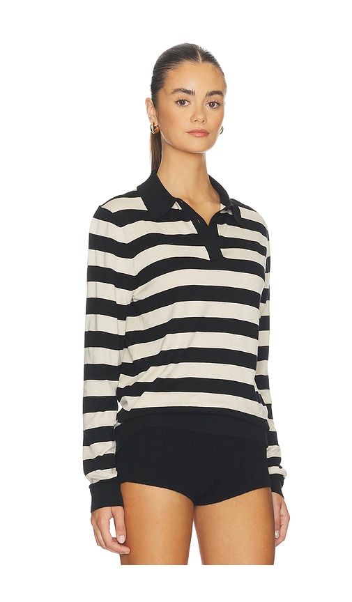 Stripe Silk Knit Polo in . - size L (also in M, S, XS) - Enza Costa - Modalova