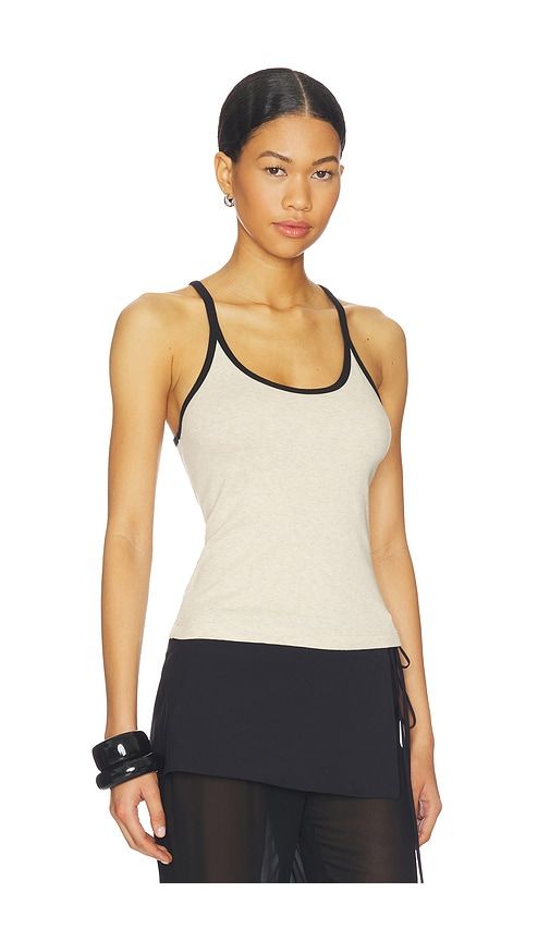 Classic Ringer Scoop Tank in Beige,. - size M (also in S, XS) - Enza Costa - Modalova