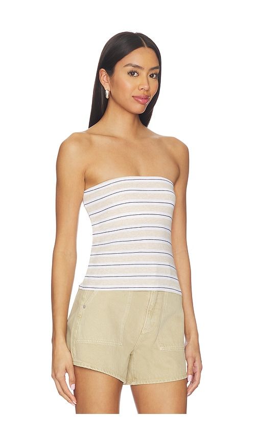 Stripe Classic Bandeau Top in Beige. - size L (also in M, S, XS) - Enza Costa - Modalova