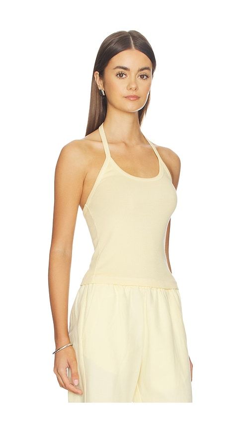 Cotton Rib Halter in Lemon. - size L (also in M, S, XS) - Enza Costa - Modalova