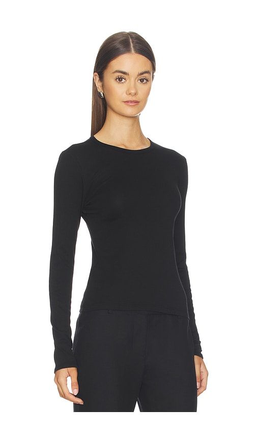 Fine Supima Cotton Long Sleeve Crew in . - size L (also in M, S, XS) - Enza Costa - Modalova