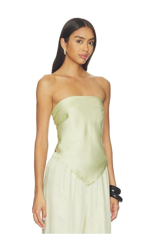 Fluid Twill Scarf Top in Sage - Enza Costa - Modalova