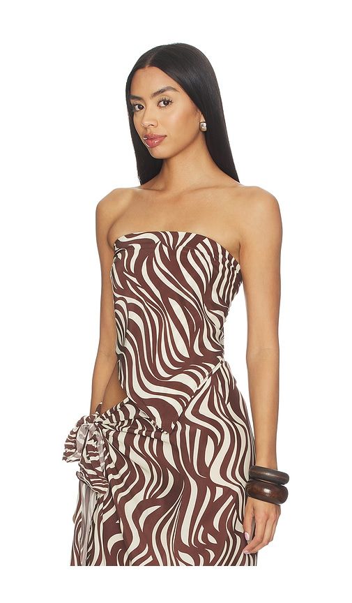 Scarf Top in Brown - Enza Costa - Modalova