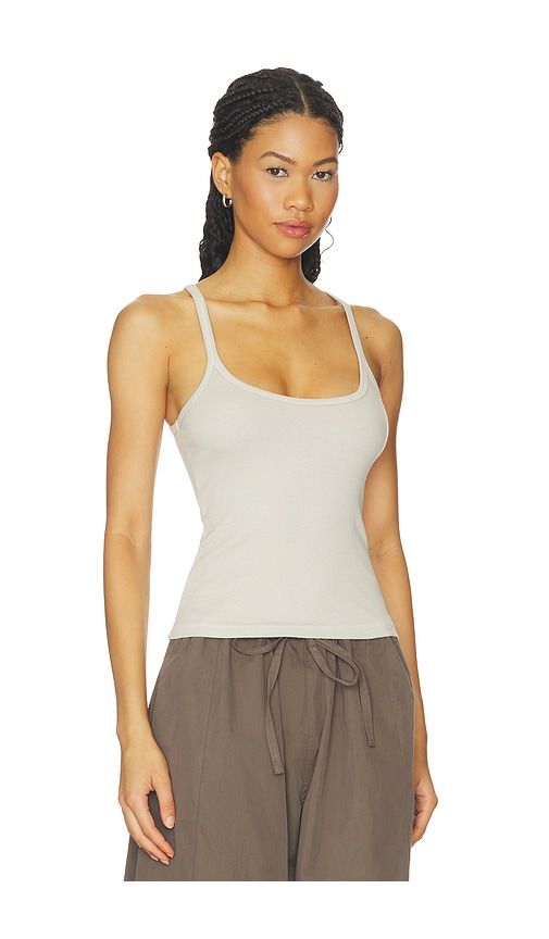 Cotton Rib Cami Tank in Ivory. - size L (also in S, XL) - Enza Costa - Modalova