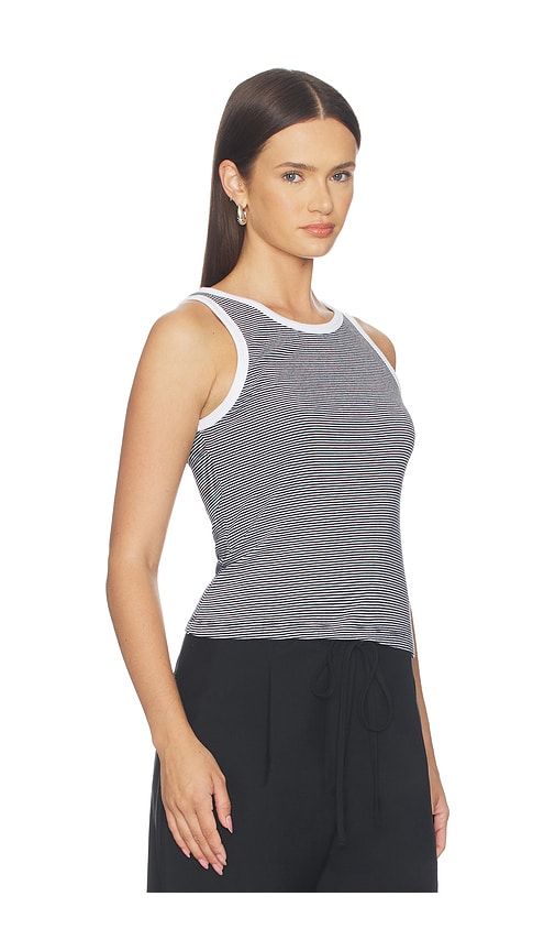 Cotton Mini Stripe Tank in Black & White. - size L (also in M, S, XL, XS) - Enza Costa - Modalova