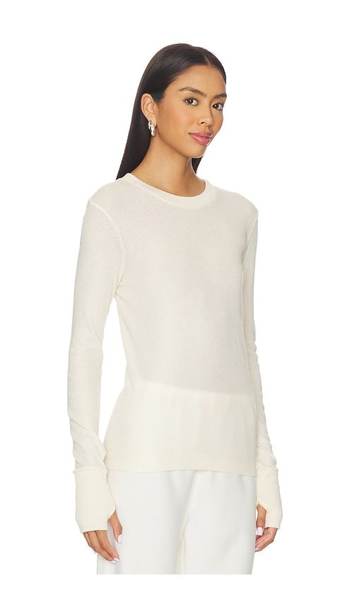 Cashmere Easy Cuffed Crew Top in Beige. - size M (also in S, XS) - Enza Costa - Modalova
