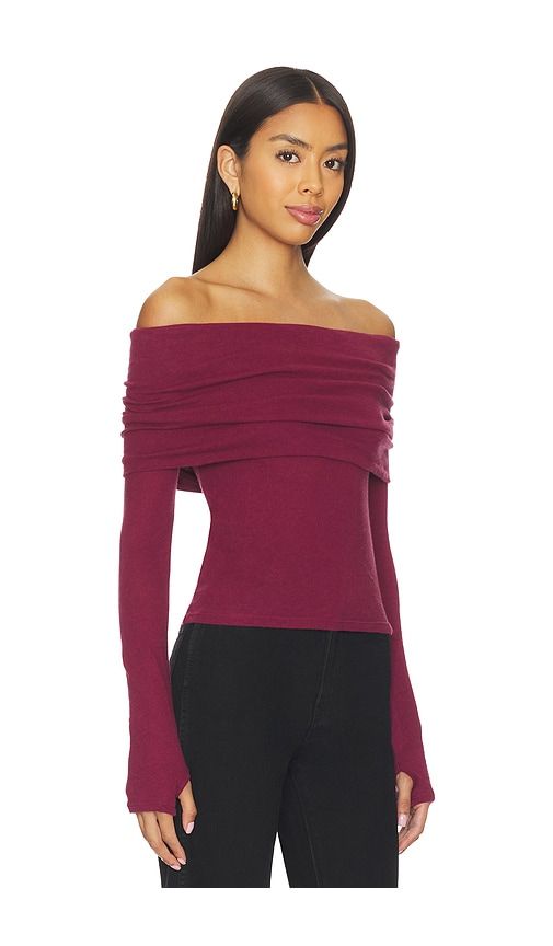 Off Shoulder Top in Burgundy. - size M (also in S) - Enza Costa - Modalova
