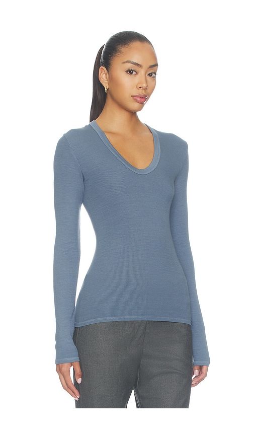 Silk Rib Essential U Tee in Blue. - size M (also in S, XS) - Enza Costa - Modalova