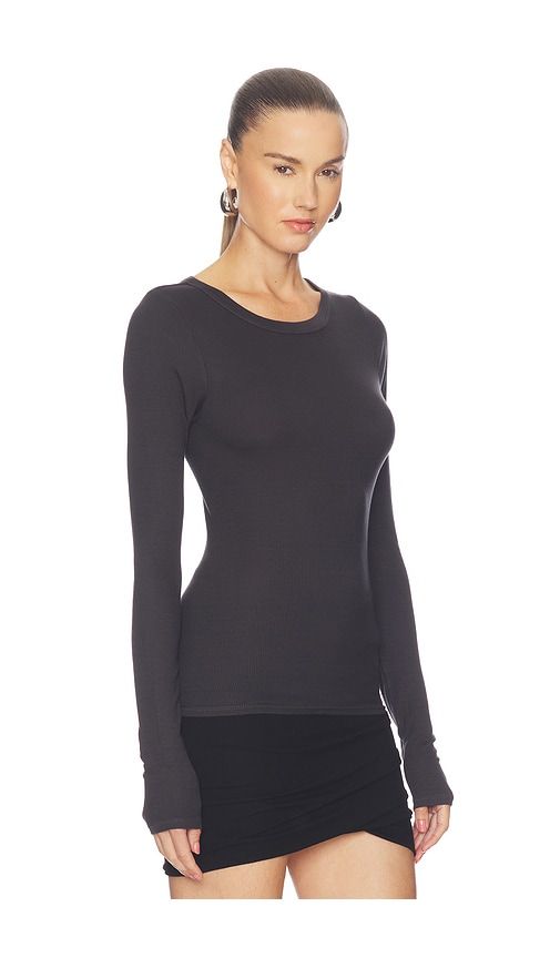 Silk Rib Essential Crew in Grey. - size XS (also in S, M, XL) - Enza Costa - Modalova