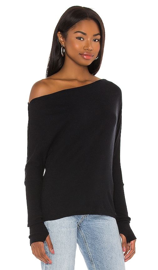 Cashmere Cuffed Off Shoulder Long Sleeve Top in . - size M (also in S, XS) - Enza Costa - Modalova