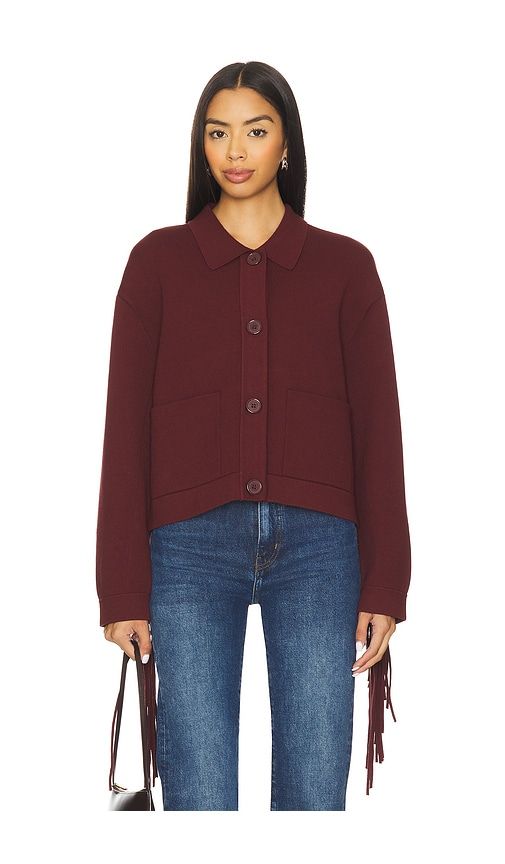Istern Fringe Jacket in Burgundy. - size L (also in M, XL) - Essentiel Antwerp - Modalova