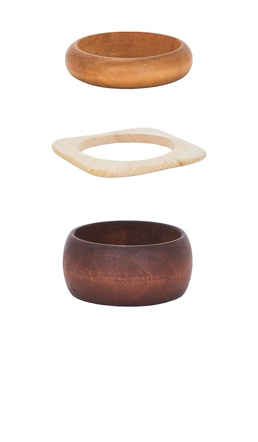 Colored Wooden Bangles Set Of 3 in Brown - Epifene - Modalova