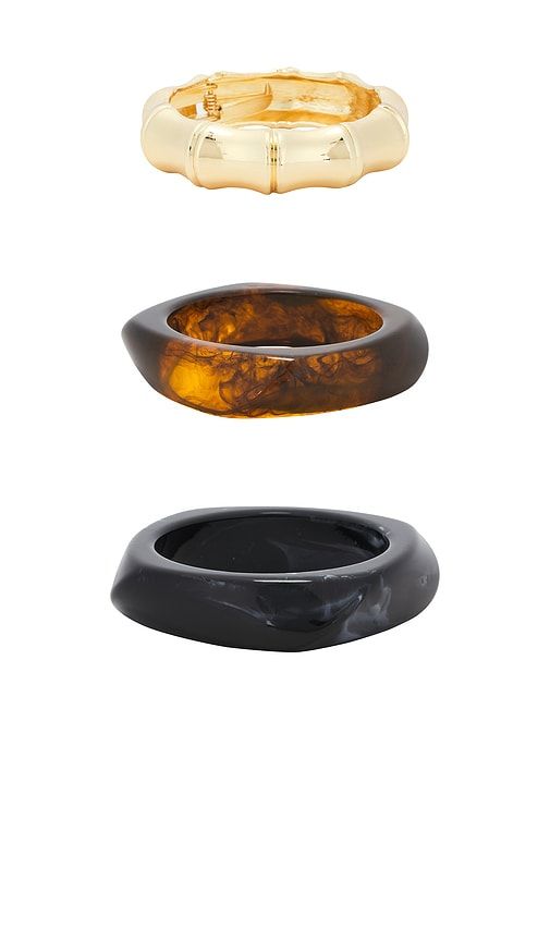 Resin & Bangles Set Of 3 in Brown - Epifene - Modalova