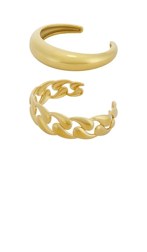 Chain Arm Cuff Set Of 2 in Metallic - Epifene - Modalova