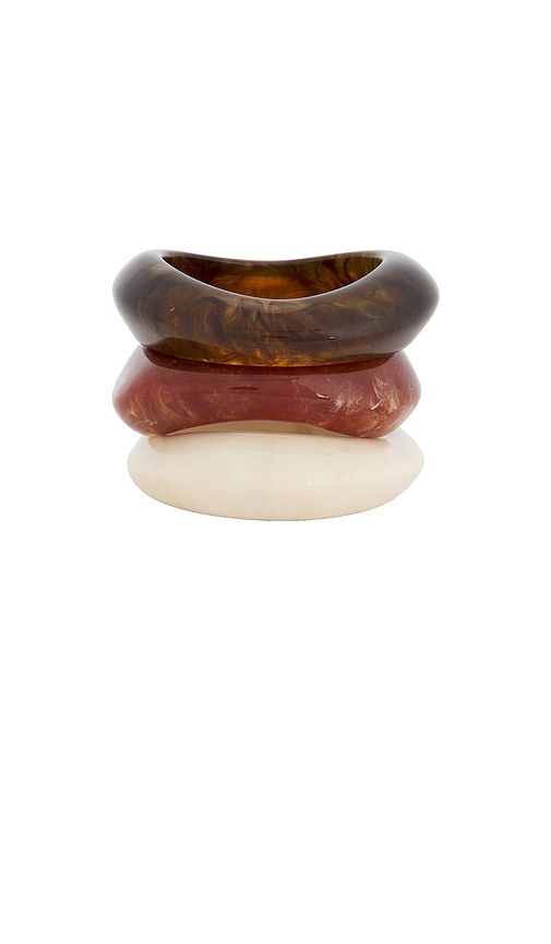 Bangles Set Of 3 in Brown,White - Epifene - Modalova