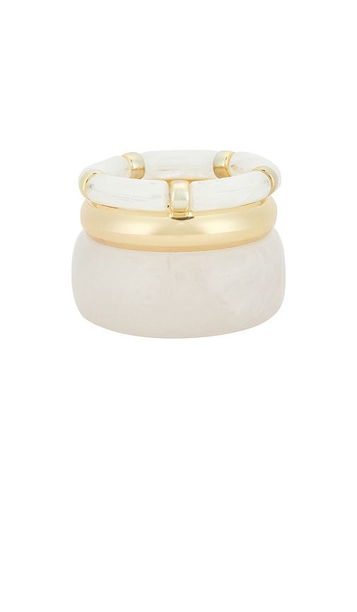 Bangles Set Of 3 in Metallic , White - Epifene - Modalova