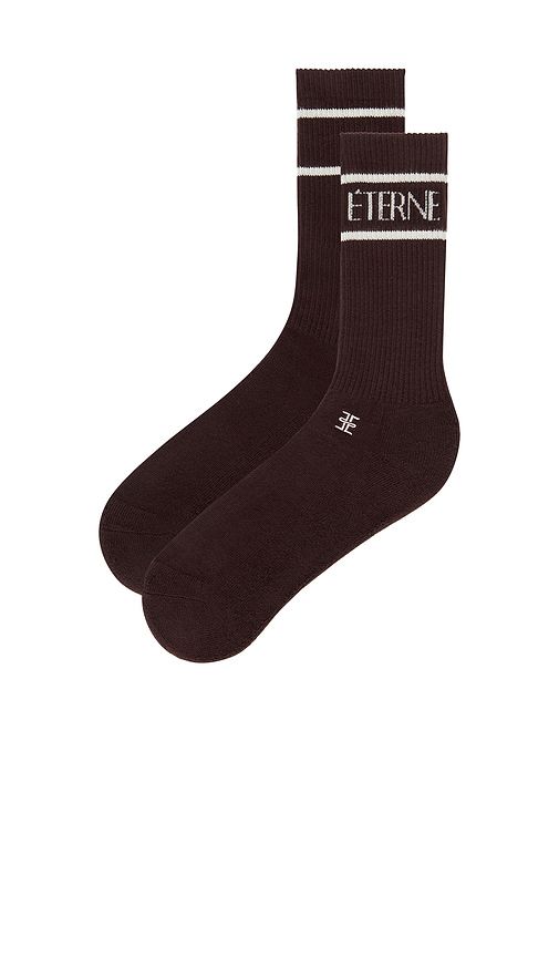 Cotton Logo Sport Sock in Brown - Eterne - Modalova