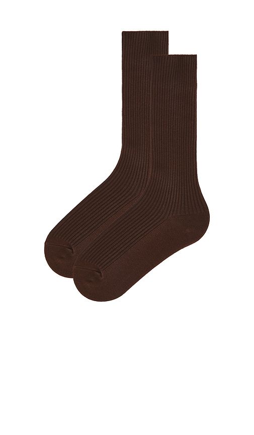 Eterne Classic Rib Socks in Brown - Eterne - Modalova