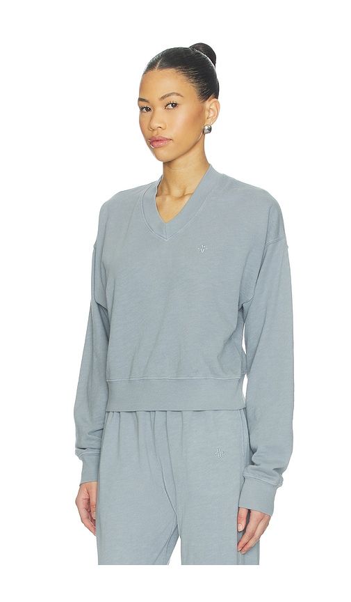 Lightweight French Terry Cropped V-neck Sweatshirt in . - size M (also in S, XS) - Eterne - Modalova