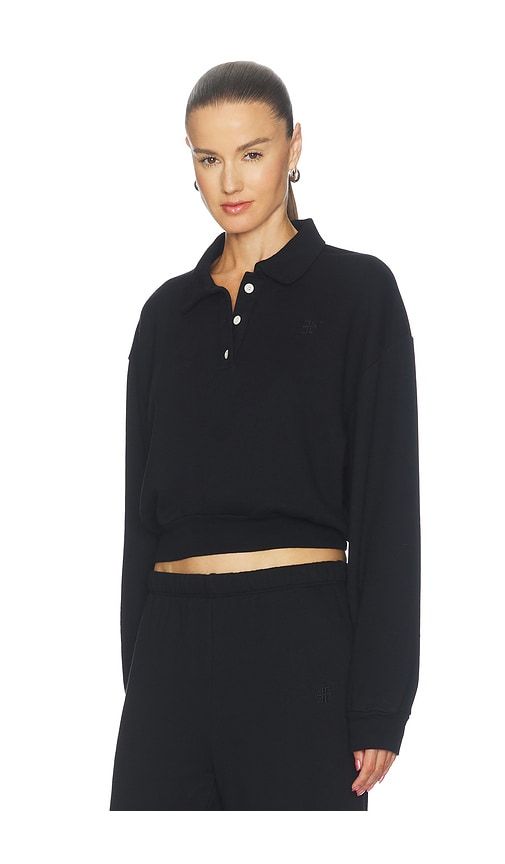 French Terry Cropped Polo Sweatshirt in . - size L (also in M, S, XS) - Eterne - Modalova