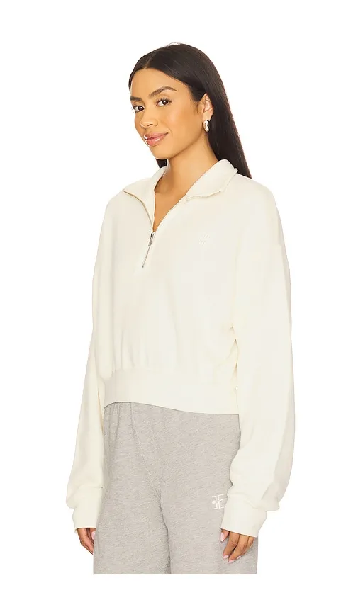 Cropped Half Zip Sweatshirt in . - size L (also in M, S, XS) - Eterne - Modalova