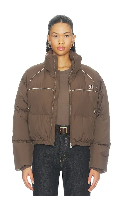 Technical PongÃ© Down Puffer in Brown. - size L (also in M, S, XS) - Eterne - Modalova