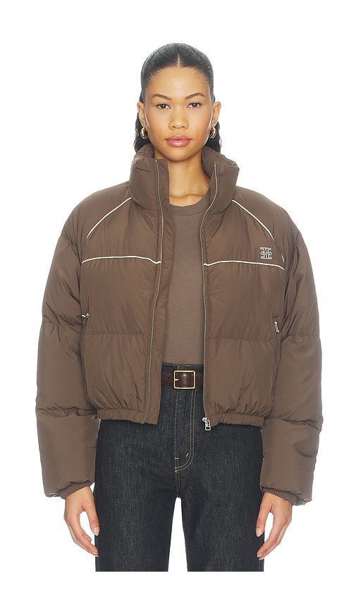 Technical PongÃ© Down Puffer in Brown. - size L (also in S, XS) - Eterne - Modalova