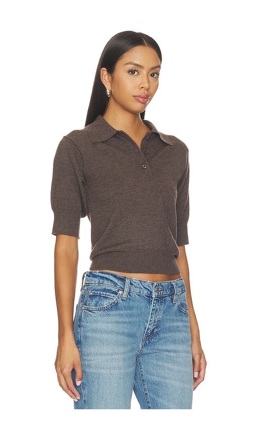 Journey Cashmere Jersey Short Sleeve Top in Brown. - size L/XL (also in M/L) - Eterne - Modalova