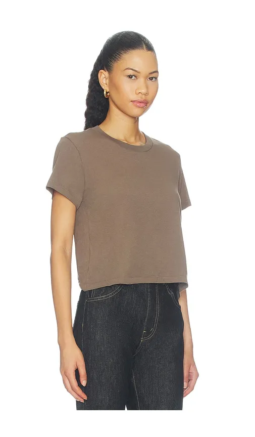 Cotton Short Sleeve Boxy Tee in Brown. - size L (also in M, S, XL, XS) - Eterne - Modalova