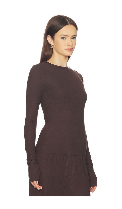 Long Sleeve Fitted Top in Chocolate. - size XL (also in XS) - Eterne - Modalova