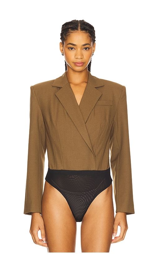 Deon Jacket Bodysuit in Olive. - size 0 (also in 6) - ET OCHS - Modalova