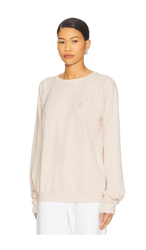 Oversized Lightweight French Terry Raglan Sweatshirt in Blush. - size L (also in XL) - Eterne - Modalova