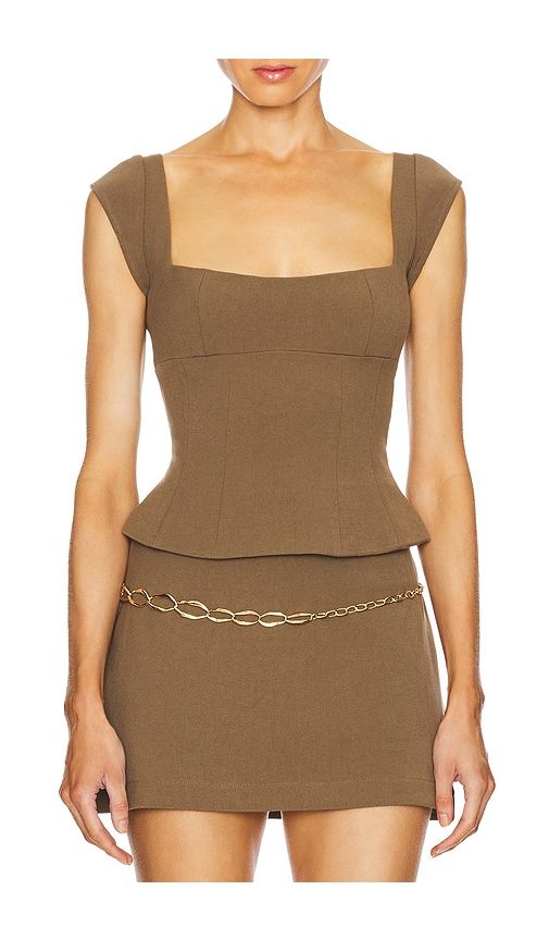 Hammered Oval Link Chain Belt in Metallic - Ettika - Modalova