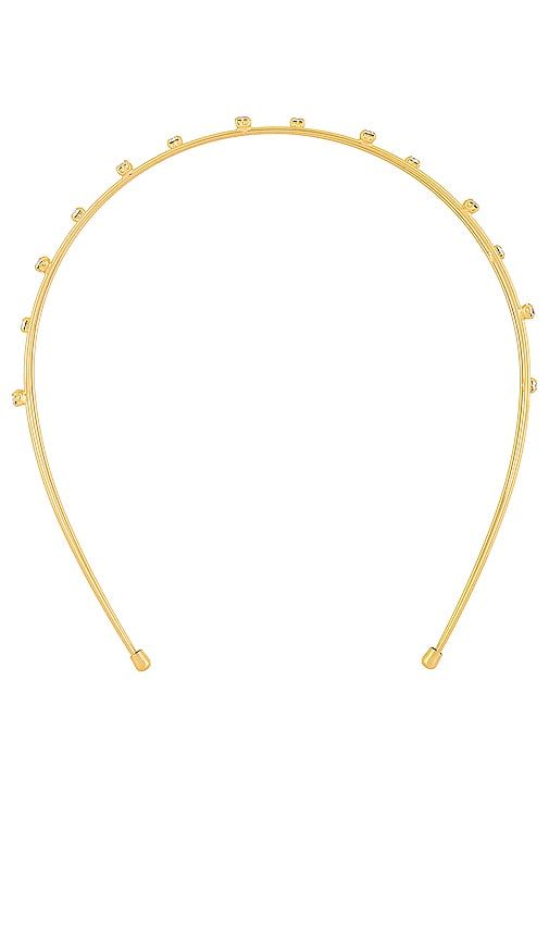 Rhinestone Headband in Metallic Gold - Ettika - Modalova