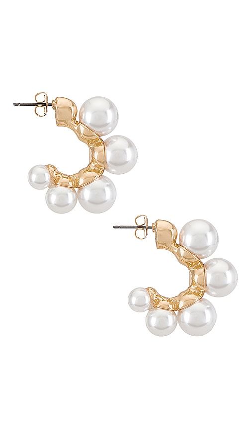 Large Mini Hoops in Ivory - Ettika - Modalova