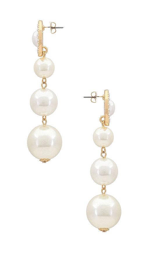 Graduating Dangle Earrings in Metallic Gold - Ettika - Modalova