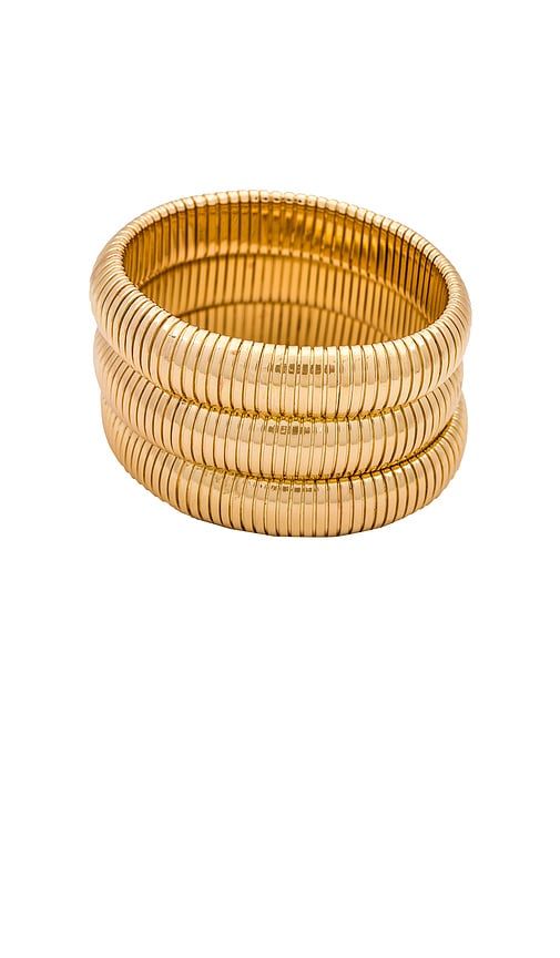 Flex Snake Chain Stretch Bracelet Set in Metallic - Ettika - Modalova